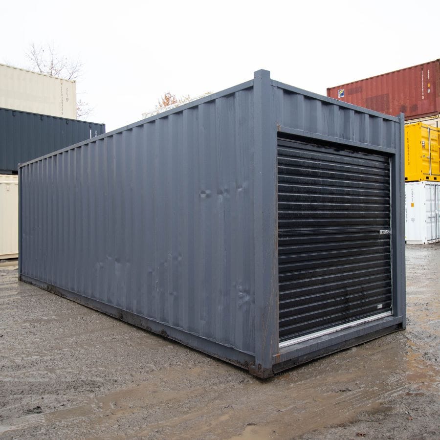 25′ Cut-Down Shipping Container w/Roll-Up Door - Backstorage Containers