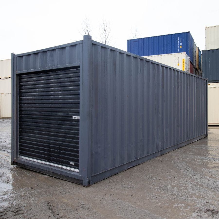 25′ Cut-Down Shipping Container w/Roll-Up Door - Backstorage Containers