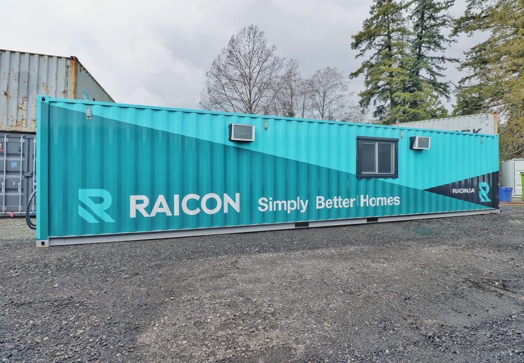 Custom branded 40′ Construction office - Backstorage Containers