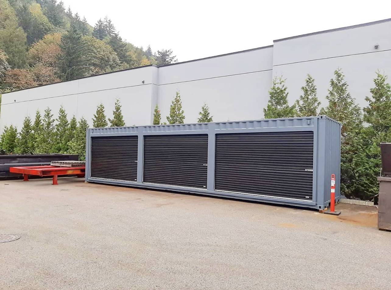 40′HC Shipping Container + (3) 11′ 10” Doors - Backstorage Containers