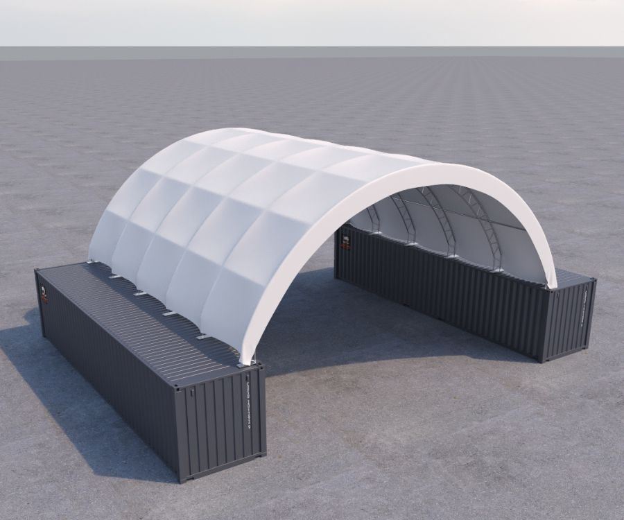 40’ x 40’ Fabric Container Shelter - Backstorage Containers