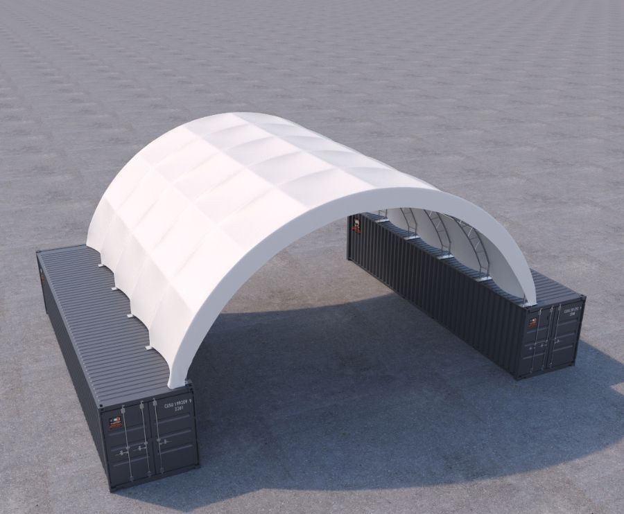 40’ x 40’ Fabric Container Shelter - Backstorage Containers