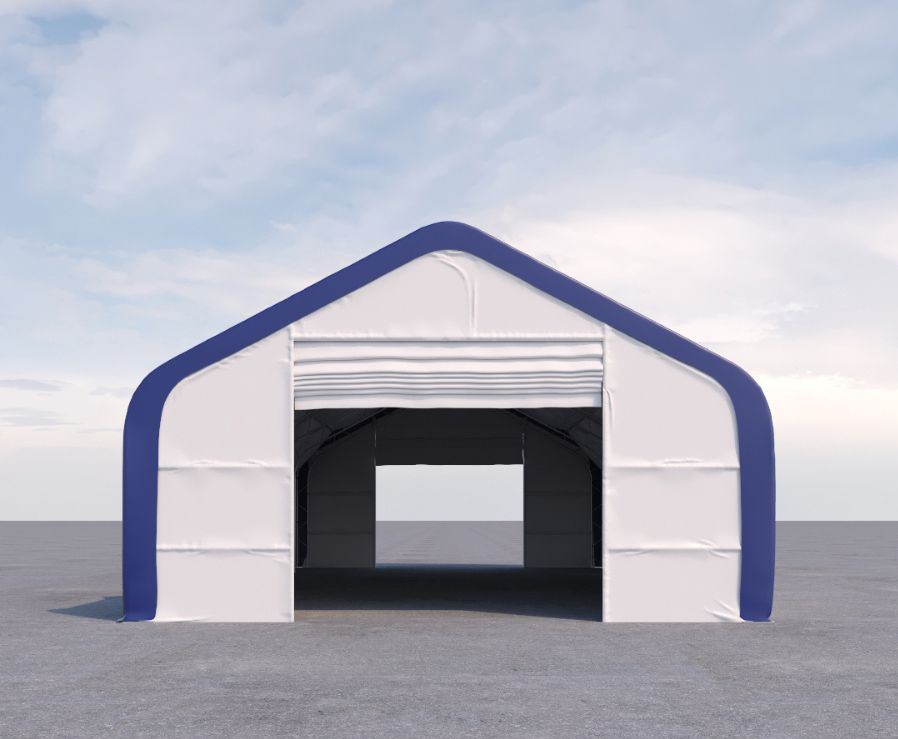 Dual Truss Storage Shelter (30′ x 60′ x 20′) - Backstorage Containers