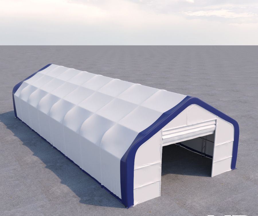 Dual Truss Storage Shelter (30′ x 80′ x 20′) - Backstorage Containers